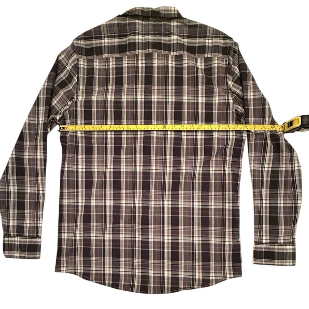 Lee Black White Grey Plaid Men’s Size M Long Sleeve Button Up Casual Shirt - Picture 10 of 16